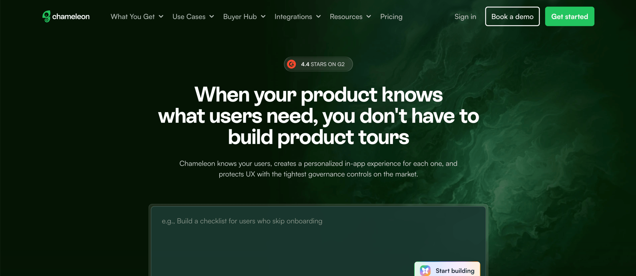 Chameleon website hero image screenshot
