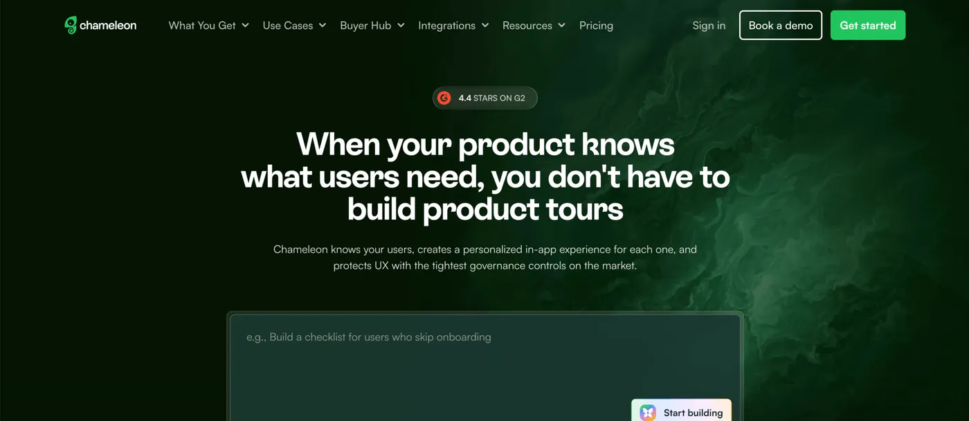 Chameleon website hero image screenshot