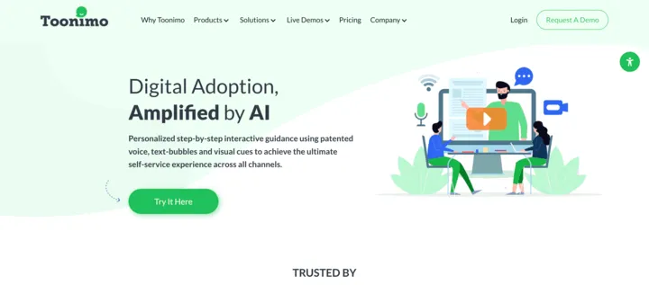 Toonimo website hero image screenshot