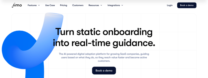 Jimo website hero image screenshot