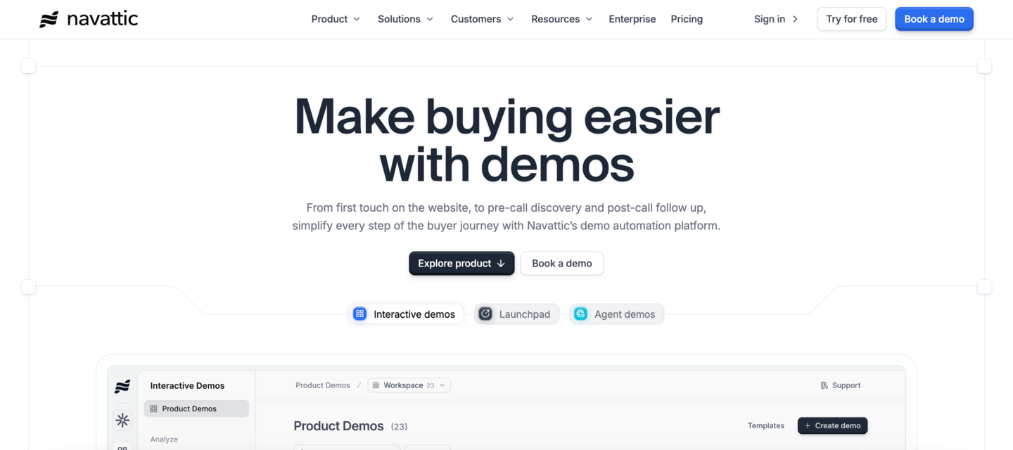 Navattic website hero image screenshot