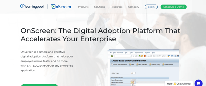 OnScreen website hero image screenshot