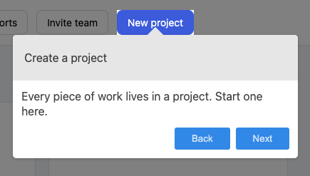 First step of the product tour built with Shepherd.js, shown with its default styling