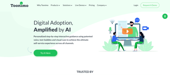 Toonimo website hero image screenshot