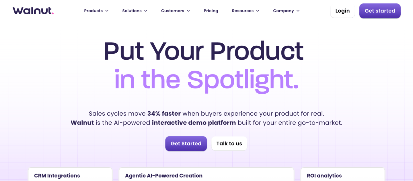 Walnut website hero image screenshot